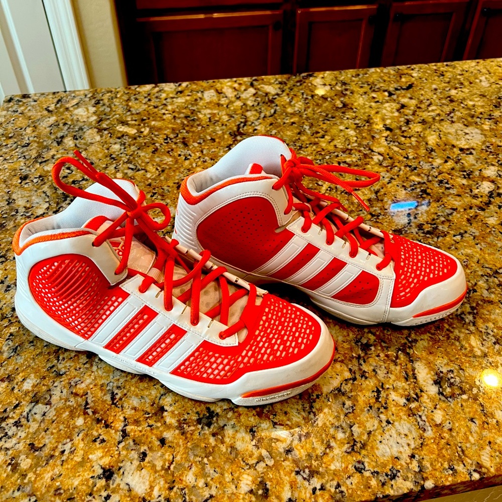 Adidas Men's Red and White Athletic Shoes